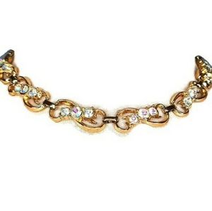 1960s Gold and Rhinestone Vintage Choker Necklace